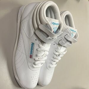 Reebok Women’s White and Blue Sneakers